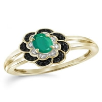 Nakit klub smaragdni prsten nakit s rođenim kamenom je smaragd težine 0. Karat, 14k pozlaćeni srebrni prsten, nakit