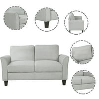 Aukfa Moderni kauč za naslonu za ruke Loveseat, kauč za dnevni boravak, tkanina od tkanine s dvostrukim sjedalom