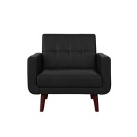 Moderna stolica s naslonom za ruke, Crna Koža