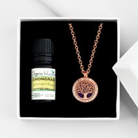 Anavia stablo života aromaterapija ulje difuzor kristalne ogrlice Poklon set za esencijalno ulje - Ogrlica od ruže