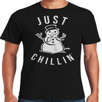 Grafička Amerika Svečana božićni odmor samo Chillin Snowman Muška grafička majica