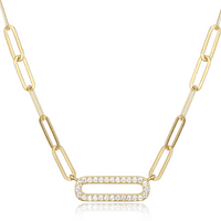 Zauvijek aspekti kubična cirkonija papirnata ogrlica u zlatu od 18 tisuća preko srebra, odrasle ženke