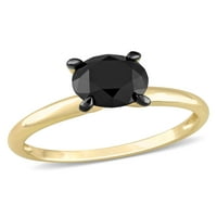 Miabella Ženska karat T.W. Black Diamond 10kT žuto zlato zaručnički prsten