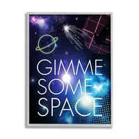 Stupell Industries Gimme Neke svemirske fraze uzorka Galaxy Stars uokvirene zidne umjetnosti, 30, dizajn Jennifer