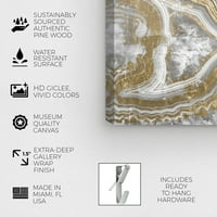 Wynwood Studio Abstract Wall Art Canvas ispisuje kristali 'Agate Geode Crystal' - zlato, bijelo