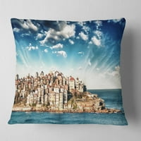 DesignArt Sydney Bondi Beach Panorama - Pejzažni tiskani jastuk za bacanje - 18x18