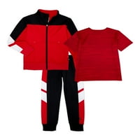Cheetah Boys Tricot jakna, trkači i majica za performanse, 3-komad atletski set, veličine 2T- & Husky