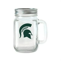 Oz Michigan State Spartans Glass staklena staklenka s poklopcem i ručkom, 2pk