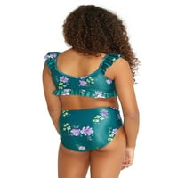 Justice Girls Cvjetni print ruffle kupaći kostim bikini, veličine 5-18
