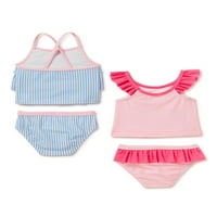 Wonder Nation Baby Girl Tankini Swim Sets, 2-Pack, veličina 0m-12m