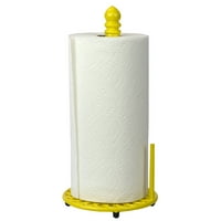 Kućne osnove Suncokret slobodno stojeći nosač od lijevanog željeza s papirnatim ručnikom s bočnom trakom, žuta