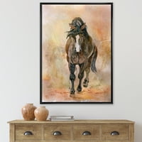 Sažetak portret prekrasnog kestena konja II uokvireno slikarstvo platno umjetnički tisak