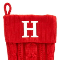 Monogramsko pismo odmora H pletena čarapa, crvena