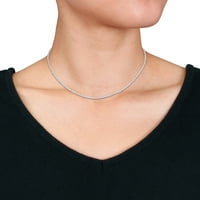 Miabella ženska 14K bijelo zlato pjenušava Singapurska ogrlica, 16 duljina, odgaja, minimalistički