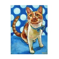 Robert Phelps Art 'Polka Dot Kitty s Bowtie' Canvas Art