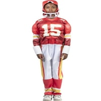 B Mahomes NFL Boys Rookie Mišićno odijelo, crveno bijelo žuto Halloween kostim