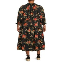 Ženska Midi haljina u seljačkom stilu veličine & veličine plus