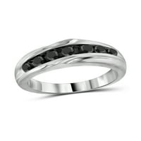 Jewelersclub Crni dijamantni prstenovi za muškarce - 1. CTW Originalni crni dijamantni prsten za muškarce - hipoalergenino