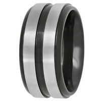 Muški crni IP od nehrđajućeg čelika urezani vjenčani pojas - muški prsten
