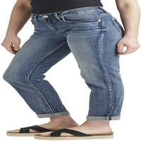 Silver Jeans Co. Ženski dečko Mid Rise Slim nogu traperice, veličine struka 24-34