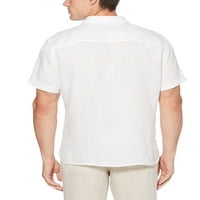 Jednobojna lanena pamučna košulja kratkih rukava