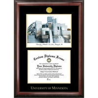 Okvir za diplomu Sveučilišta Nevada 8,5 11 sa zlatnim utiskivanjem i litografijom slika kampusa