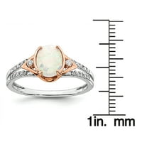 Primal Gold Karat White i Rose Gold Lab stvorio je Opal Diamond Ring