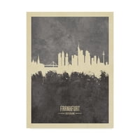 Zaštitni znak likovna umjetnost 'Frankfurt Njemačka Skyline Grey' platno umjetnost Michaela Tompsetta