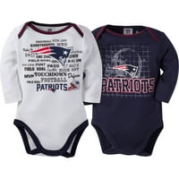 New England Patriots Boys Boys set dugih rukava, 2-pack