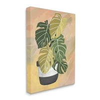 Jedinstvena lisnata biljka, tropska Monstera na apstraktnom platnu, 40, koju je dizajnirala Patricia Pinto