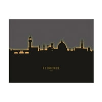 Michael Tompsett 'Florence Italy Skyline Glow II' Canvas Art