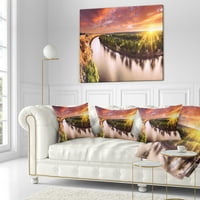 Dizajnerska Panorama zalaska sunca nad rijekom Murreil - jastuk s pejzažnim printom-16.16