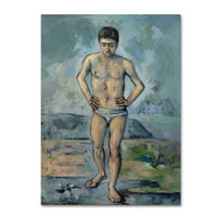 Zaštitni znak likovna umjetnost 'The Bather' Canvas Art by Cezanne