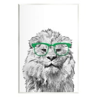 Stupell Industries lav koji nose naočale divljine životinje i insekte slikaju se neradani umjetnički print zidni