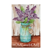 Zaštitni znak likovna umjetnost 'Lilacs Home Sweet Home Jar' Platno Art Art by Melinda Hipsher