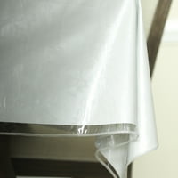 Otoman, teški prozirni plastični stolnjak, Prozirni zaštitni stolnjak, bijeli stolnjak sa ušivenim rubovima, 54