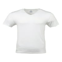 George muški pamuk rastezanje bijelih majica s V-izrezom, 3-pack