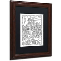 Zaštitni znak likovna umjetnost sjenica platna umjetnost Kathy G. Ahrens, crna mat, drveni okvir