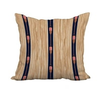 Oar Stripe TRIO NAVY Stripe Print Dekorativni jastuk poliestera s lanenom teksturom