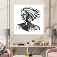 DesignArt 'Portret afro American Woman XII' Moderno uokvirena platna zidna umjetnička tiska