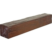 Ekena Millwork 4 H 4 d 36 W Hand Hewn Fau Wood Kamin Mantel, Premium Mahagoni