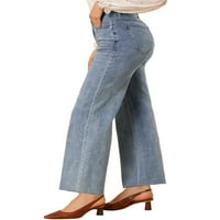 Jedinstvene ponude ženske hlače s visokim strukom traperice s ravnim nogama