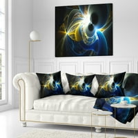 Designart blistavo plava žuta plazma - Sažetak jastuka za bacanje - 12x20