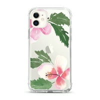 Essentials iPhone Pro PELEFON CASE, hibiscus Pink & Green