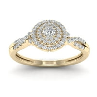 1 2CT TDW Diamond 10K žuti zlato Ovalni oblik Halo zaručnički prsten