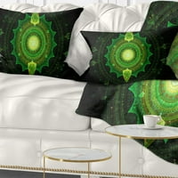 DesignArt kabalistička zelena fraktalna sfera - Sažetak jastuka za bacanje - 12x20