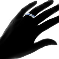 Carat T.G.W. Plavo-bijeli CZ 18kt bijeli zlatni križni prsten