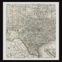 Marmont Hill Map of Texas uokvirena zidna umjetnost