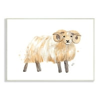 Stupell Industries Obožava Highland Ram Farmside Shaggy Fur Goat, 15, dizajniran od lipnja Erica Vess