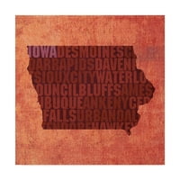 Zaštitni znak likovne umjetnosti 'Iowa State Words' platno umjetnost Red Atlasa dizajna